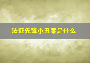 法证先锋小丑案是什么