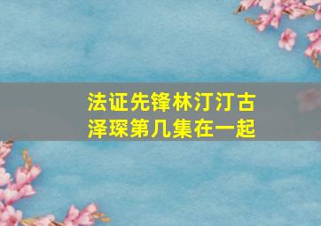 法证先锋林汀汀古泽琛第几集在一起