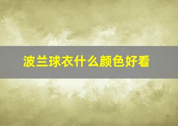 波兰球衣什么颜色好看