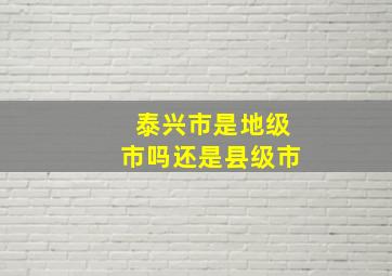 泰兴市是地级市吗还是县级市