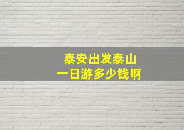 泰安出发泰山一日游多少钱啊