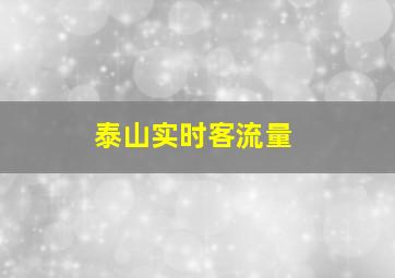 泰山实时客流量