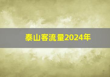 泰山客流量2024年