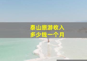 泰山旅游收入多少钱一个月