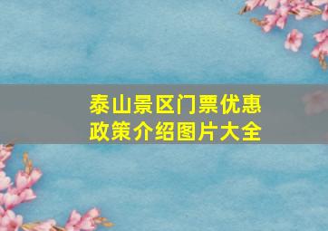 泰山景区门票优惠政策介绍图片大全