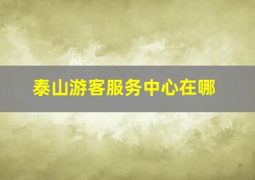 泰山游客服务中心在哪