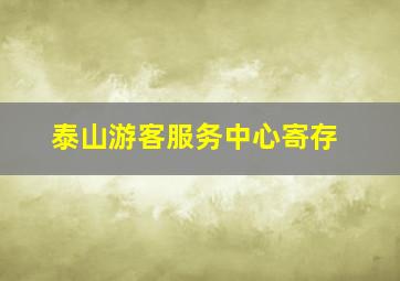 泰山游客服务中心寄存