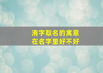 洧字取名的寓意在名字里好不好