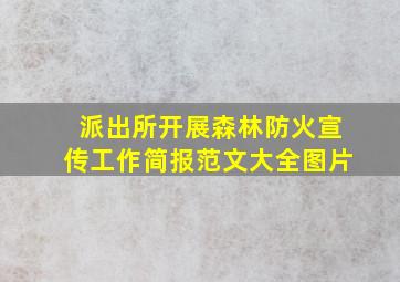 派出所开展森林防火宣传工作简报范文大全图片