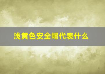 浅黄色安全帽代表什么