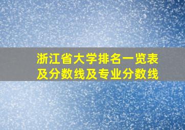 浙江省大学排名一览表及分数线及专业分数线