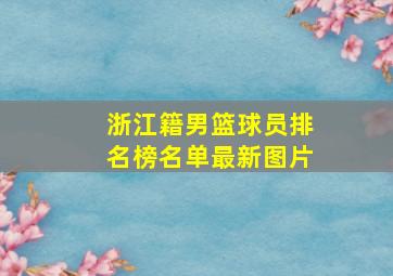 浙江籍男篮球员排名榜名单最新图片