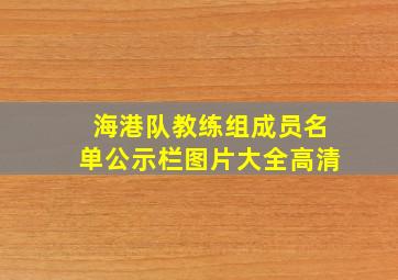 海港队教练组成员名单公示栏图片大全高清