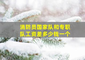 消防员国家队和专职队工资差多少钱一个