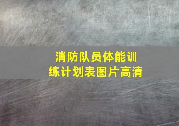 消防队员体能训练计划表图片高清