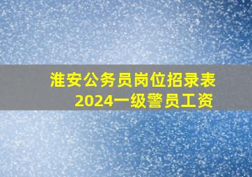 淮安公务员岗位招录表2024一级警员工资