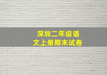 深圳二年级语文上册期末试卷