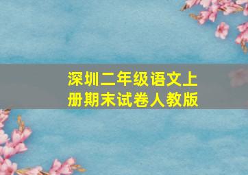 深圳二年级语文上册期末试卷人教版