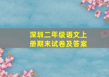 深圳二年级语文上册期末试卷及答案