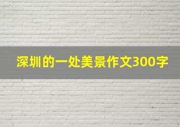 深圳的一处美景作文300字