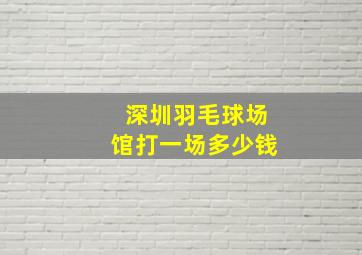 深圳羽毛球场馆打一场多少钱