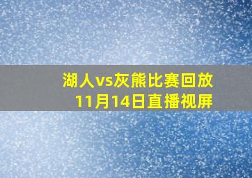 湖人vs灰熊比赛回放11月14日直播视屏