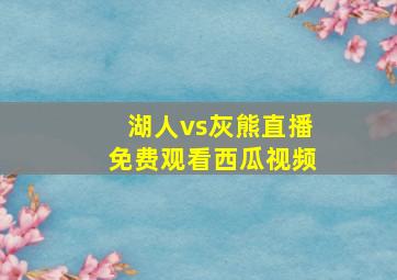 湖人vs灰熊直播免费观看西瓜视频