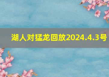 湖人对猛龙回放2024.4.3号