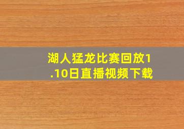 湖人猛龙比赛回放1.10日直播视频下载