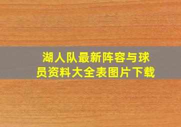 湖人队最新阵容与球员资料大全表图片下载