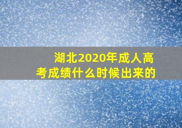 湖北2020年成人高考成绩什么时候出来的