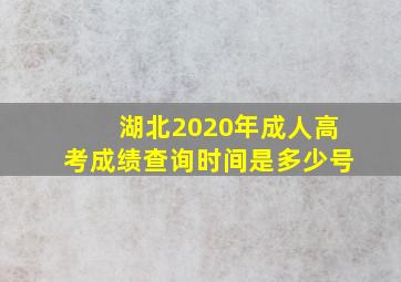 湖北2020年成人高考成绩查询时间是多少号