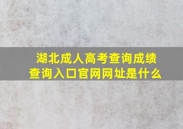 湖北成人高考查询成绩查询入口官网网址是什么