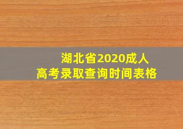 湖北省2020成人高考录取查询时间表格