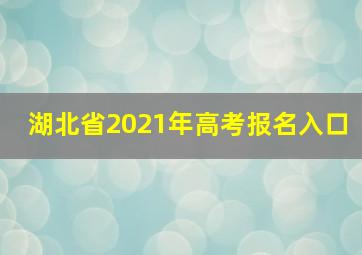 湖北省2021年高考报名入口