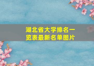 湖北省大学排名一览表最新名单图片