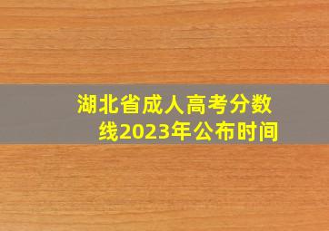 湖北省成人高考分数线2023年公布时间