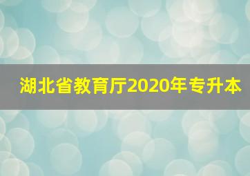 湖北省教育厅2020年专升本