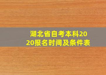 湖北省自考本科2020报名时间及条件表