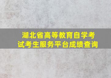 湖北省高等教育自学考试考生服务平台成绩查询