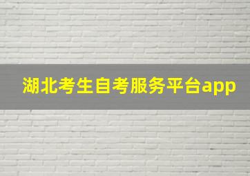 湖北考生自考服务平台app