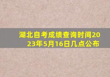 湖北自考成绩查询时间2023年5月16日几点公布