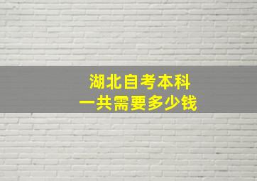 湖北自考本科一共需要多少钱