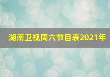 湖南卫视周六节目表2021年