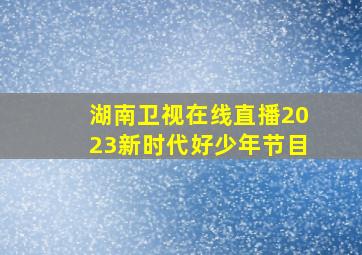 湖南卫视在线直播2023新时代好少年节目