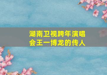 湖南卫视跨年演唱会王一博龙的传人