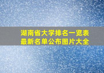 湖南省大学排名一览表最新名单公布图片大全