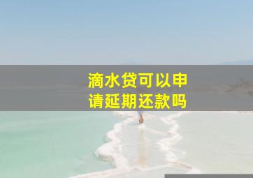 滴水贷可以申请延期还款吗