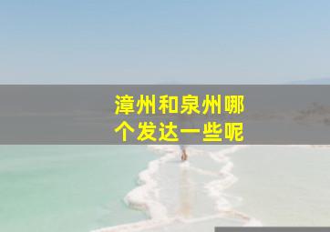 漳州和泉州哪个发达一些呢