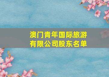 澳门青年国际旅游有限公司股东名单